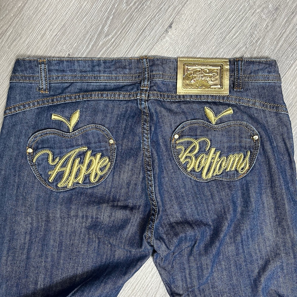 Vintage Y2K Apple Bottoms Jeans Size 11/12 Low Rise Bootcut Embroidered Pockets